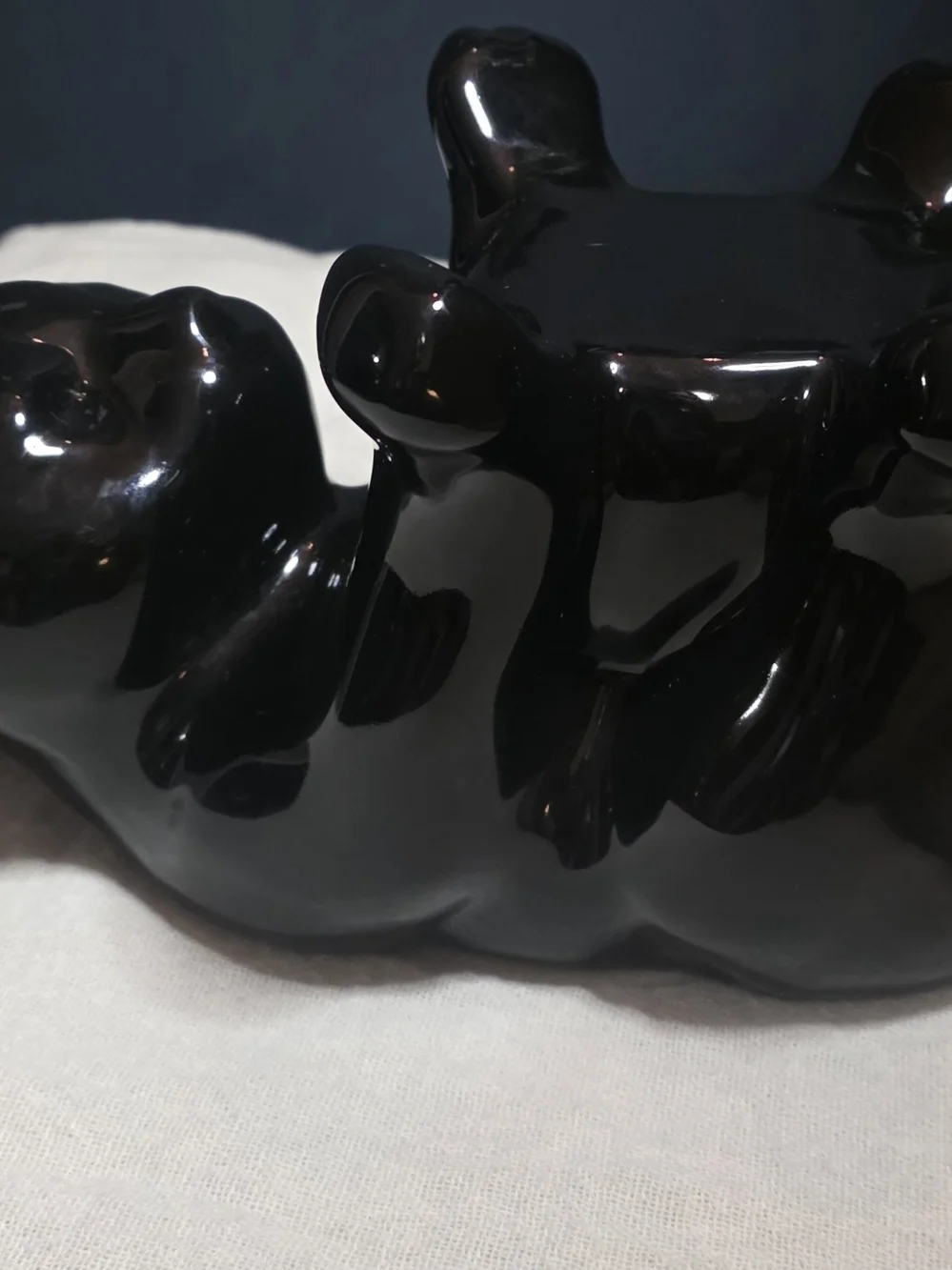 Vintage Royal Haeger Pottery Black Cat Base ONLY (NO Fish Bowl) 10x5x5